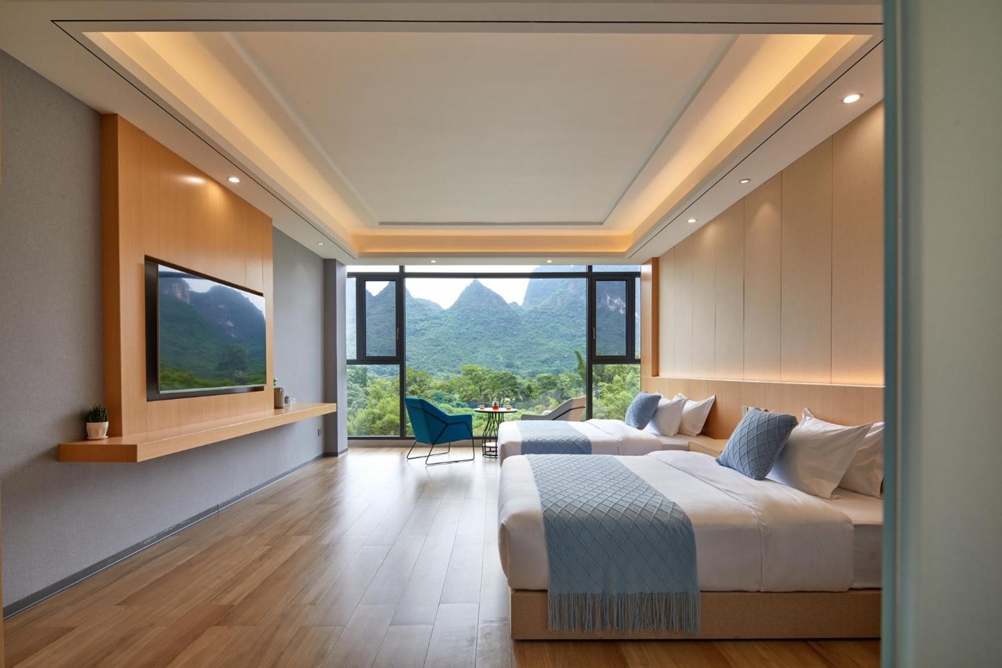 Yangshuo Fortune Lake Inn- One Way Free Pick Up From Airport Or Ts Over 3 Nights ภายนอก รูปภาพ